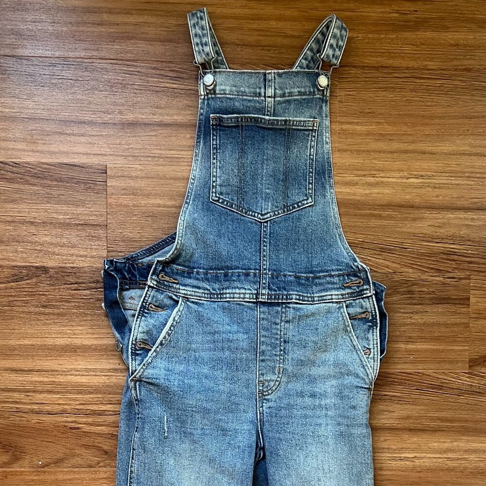 Slouchy Straight Denim Overalls